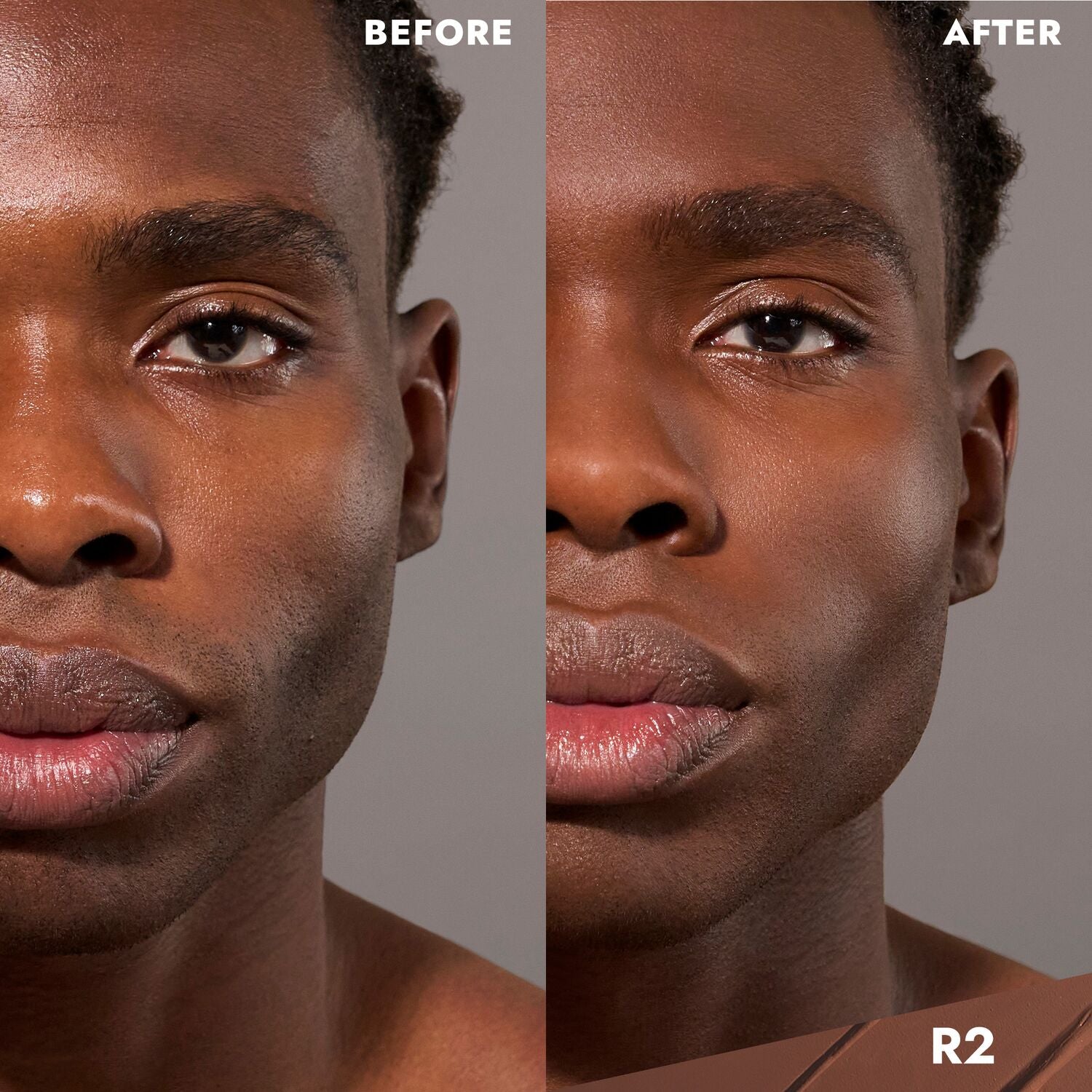 CoverFX Total Cover Cream Foundation Model before and after image in R2